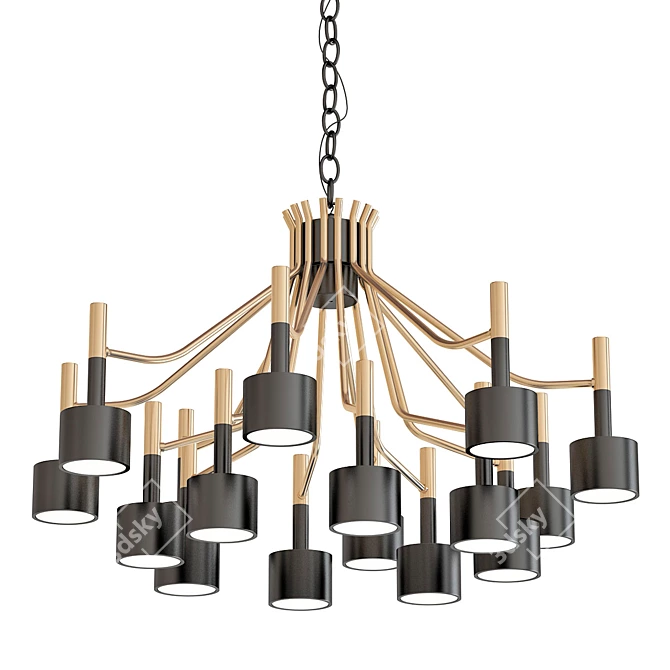 Elegant Ella Suspension Chandelier 3D model image 1