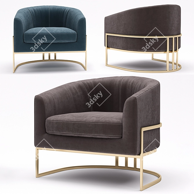 Sleek Ambrosia Smoke Tub Chair 3D model image 1