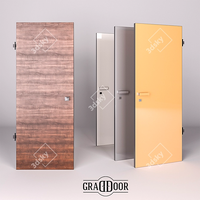 Title: Invisible Aluminum Interior Doors 3D model image 1