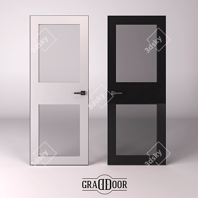 Modern Glass Panel Doors 3D model image 1