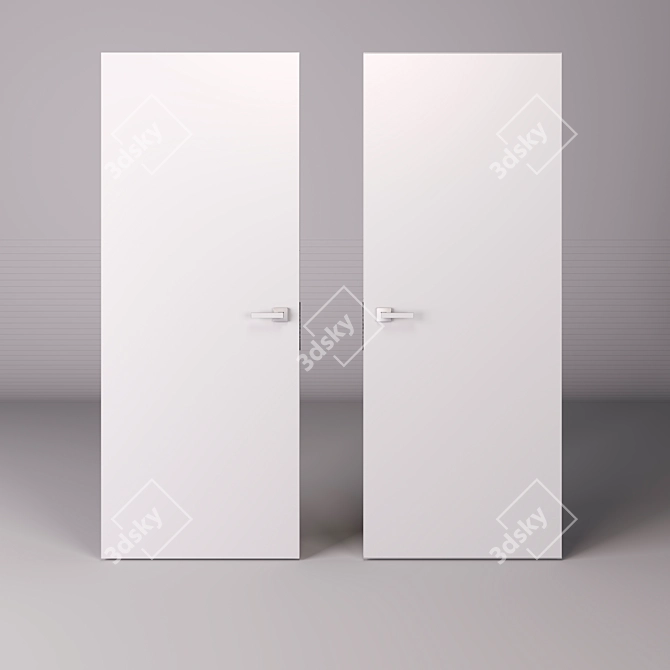 Modern Glass Panel Doors 3D model image 2