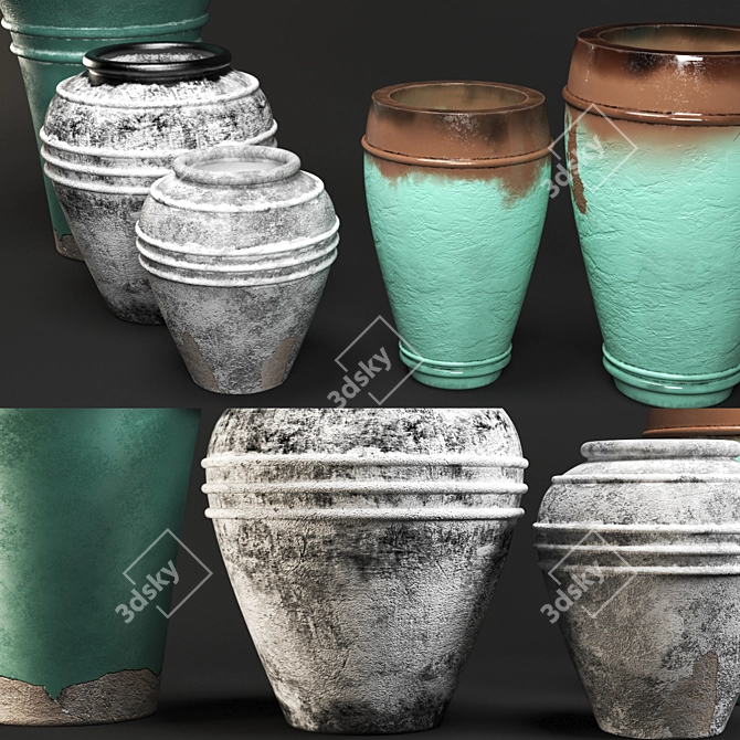 Elegant Marble Vase 3D model image 2