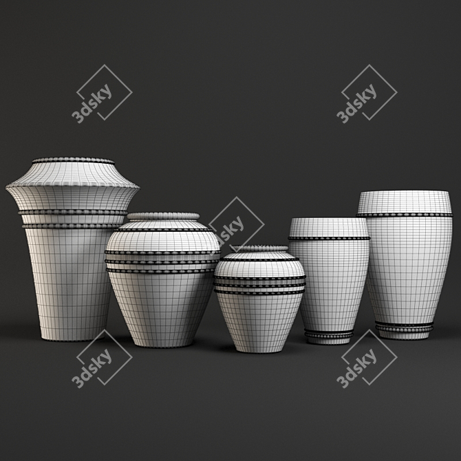 Elegant Marble Vase 3D model image 3