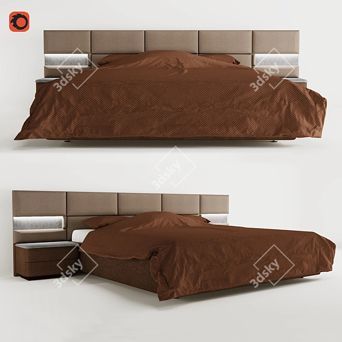 Kyoto Stone S7 Bed: Polys: 531986, Verts: 532436 3D model image 1