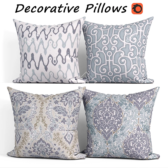 Elegant Pillow Set - Decorative Home Accent 3D model image 1