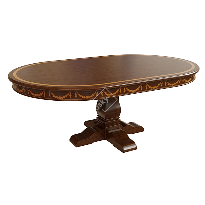 Veneered Dining Table: Modern Design 3D model image 1