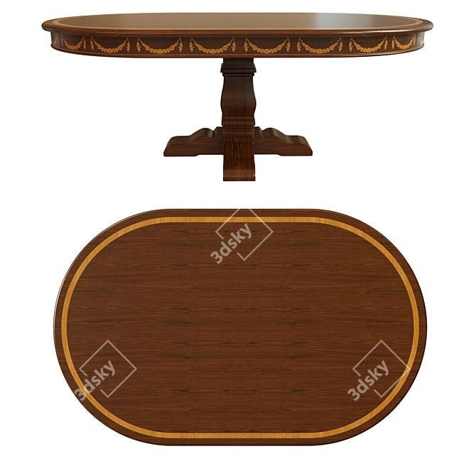 Veneered Dining Table: Modern Design 3D model image 2