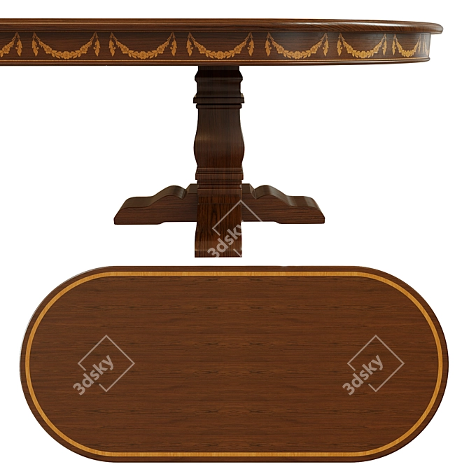 Elegant Veneer Dining Table 3D model image 2