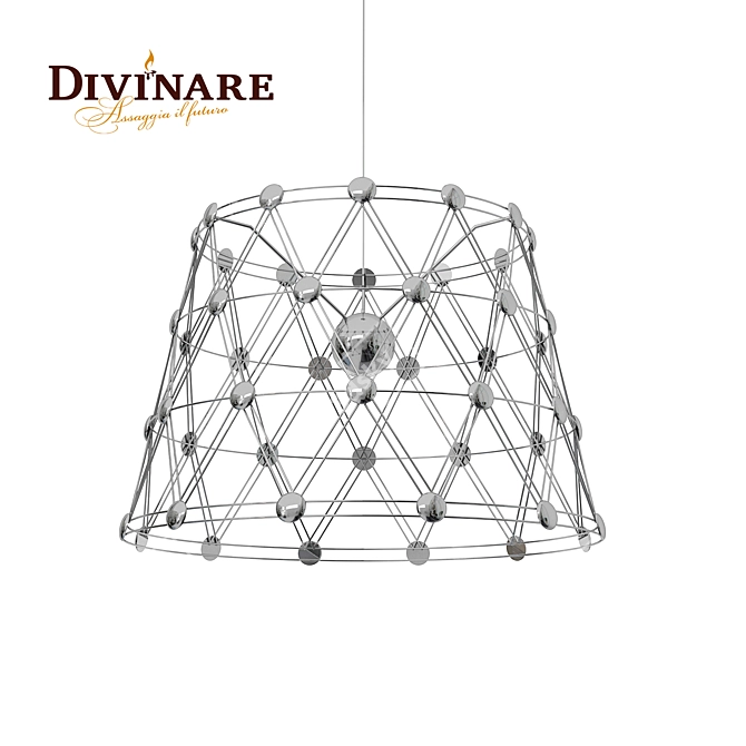 Title: Crystalline Chrome Pendant Light 3D model image 1