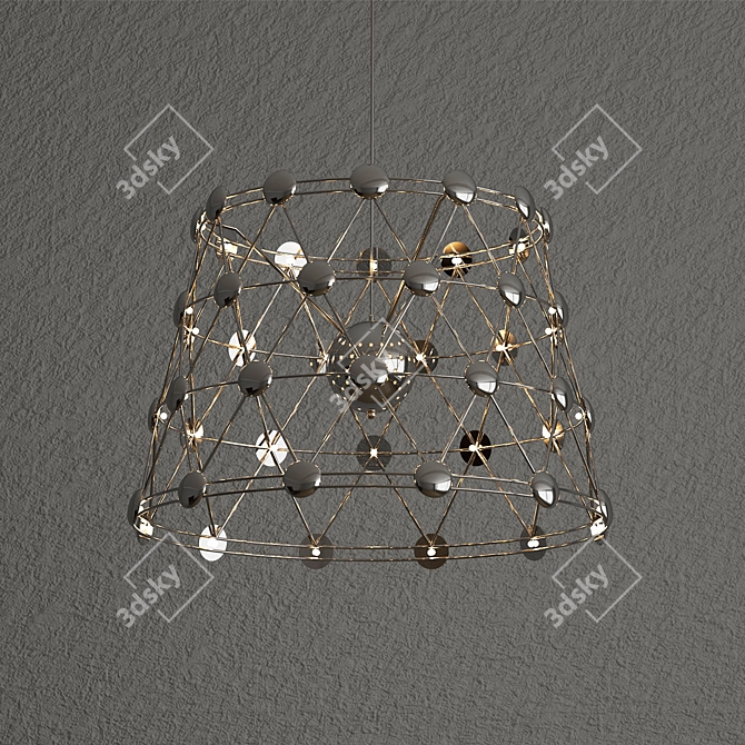 Elegant Chrome Pendant Light 3D model image 2