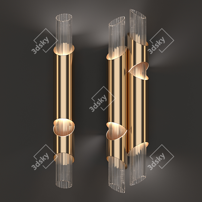 Golden Glow Draycott Wall Lamp 3D model image 1