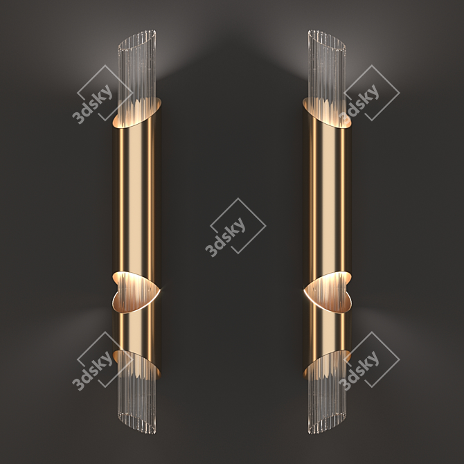 Golden Glow Draycott Wall Lamp 3D model image 2