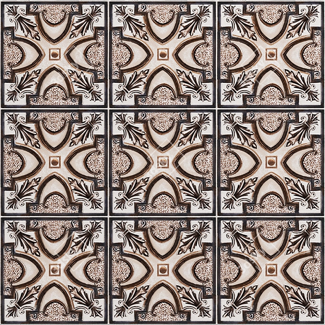 Elegant Fontnay Panel: 3DMax Tile 3D model image 1