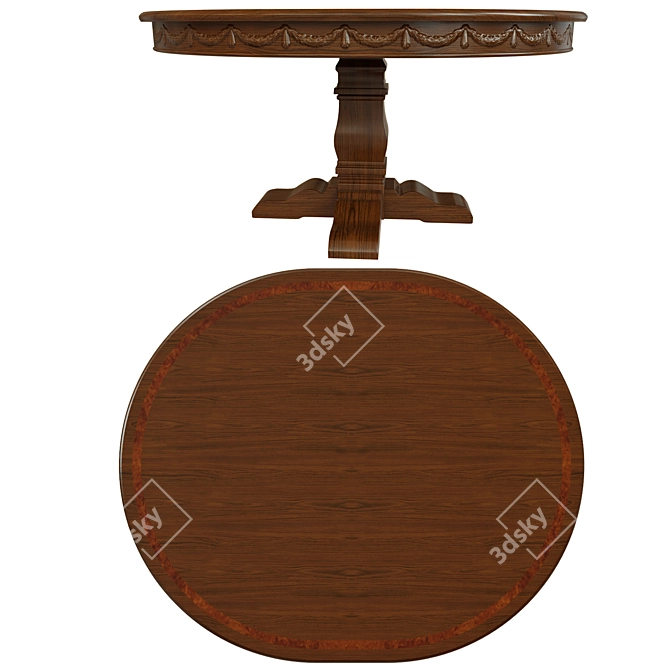Elegant Carved Dining Table 3D model image 2