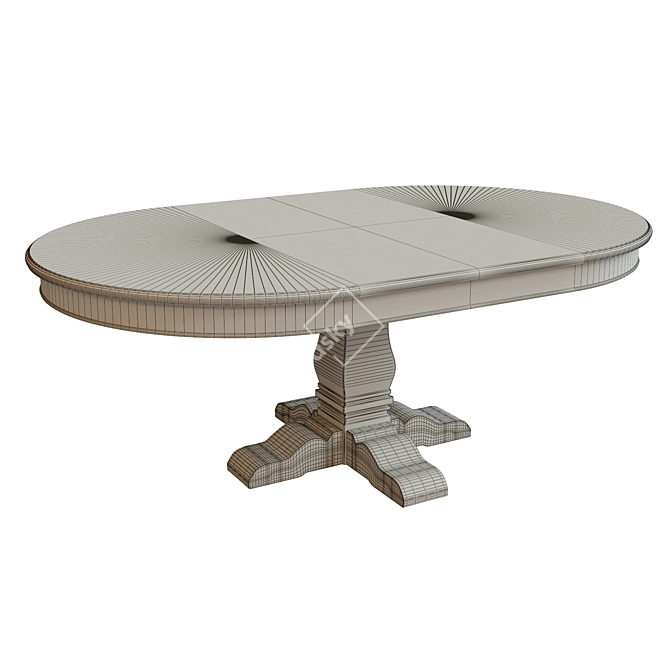Elegant Threaded Dining Table 3D model image 3