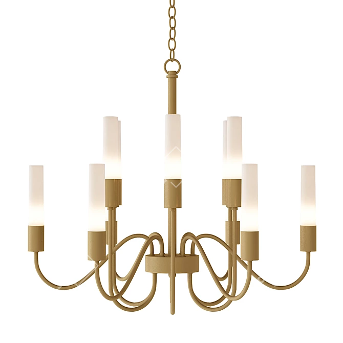 Sleek Tube Chandelier: Loft Style 3D model image 1