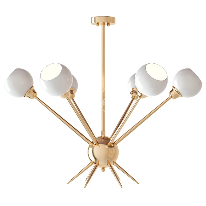 Industrial Mace Chandelier 3D model image 1