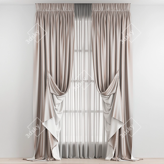 Elegant Drapery: Perfect Window Accessory 3D model image 1