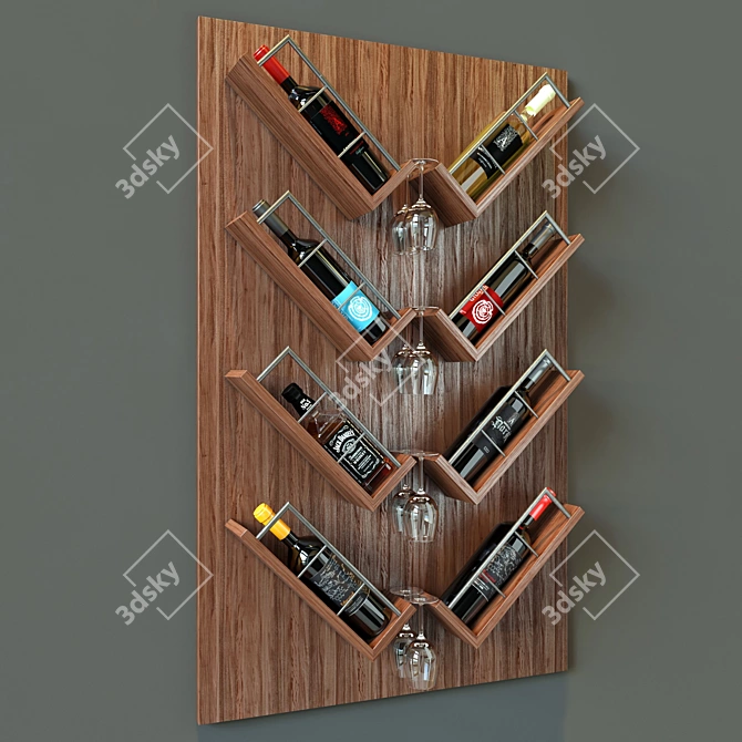 Fine Merlot Whiskey Bottle 3D model image 2