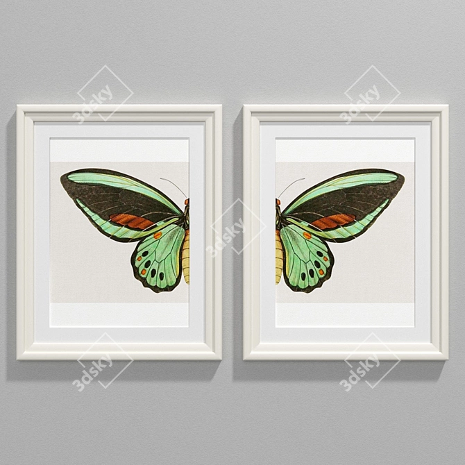 Vintage Butterfly Chaos Wonder - Art Collection 3D model image 1