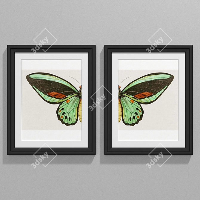 Vintage Butterfly Chaos Wonder - Art Collection 3D model image 2