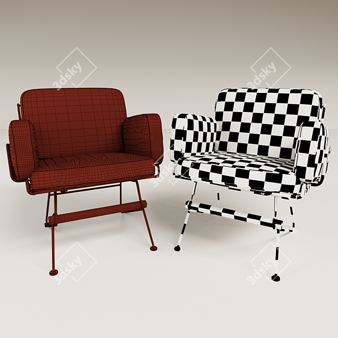 Uta Lounger: Stylish and Comfortable 3D model image 2