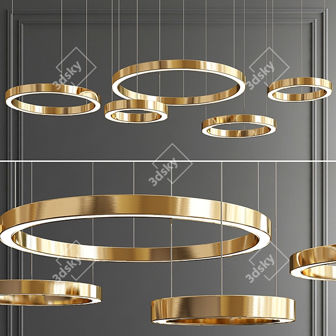 Henge Light Ring: Sleek Horizontal Design 3D model image 1
