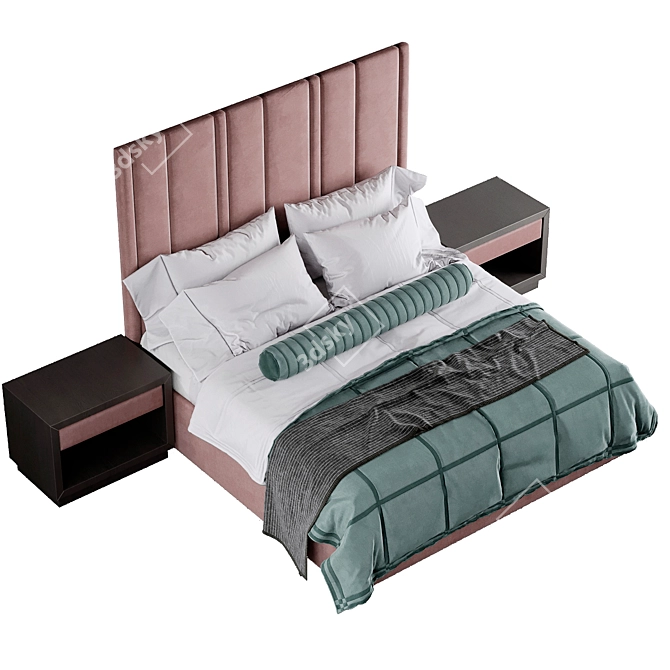 Theo Bed: Elegant Design, Premium Comfort 3D model image 1