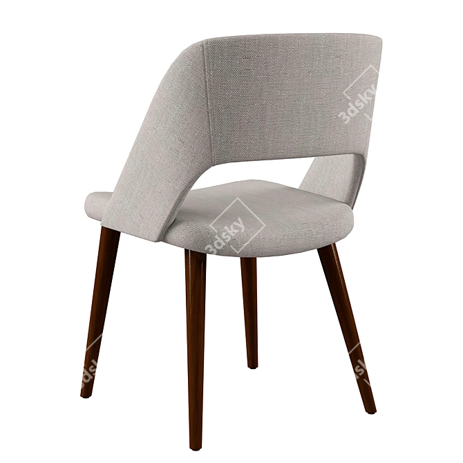 Modern Zoe Table & Sixty Chair Set 3D model image 2