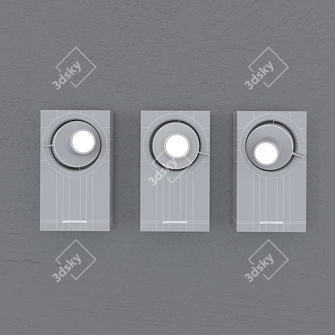 Sleek LED Wall Lamps (Set of 3) 3D model image 3