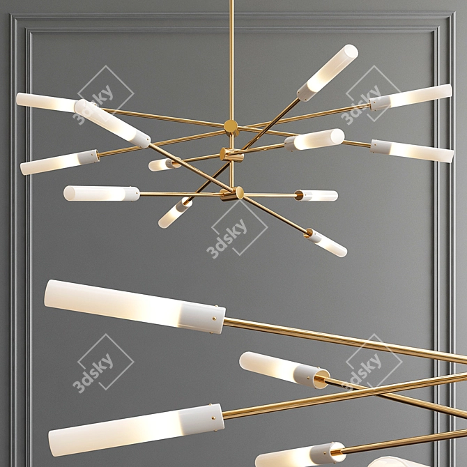 Modern Flute LED Chandelier 3D model image 1