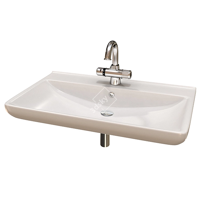 Modern Mixer Set: Sleek Washbasin 3D model image 2