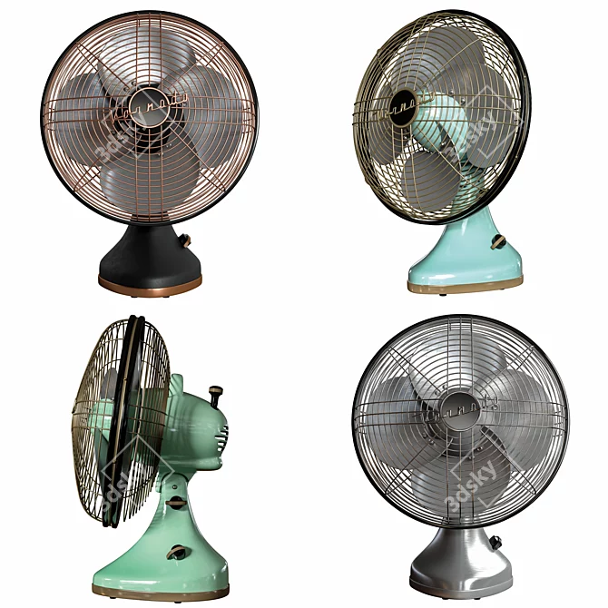 Stylish Vornado Silver Swan Alchemy Fan 3D model image 2