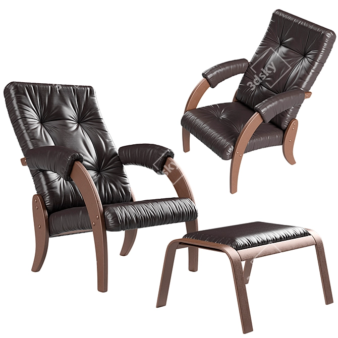 Vintage Venge Armchair: Model 61 3D model image 1