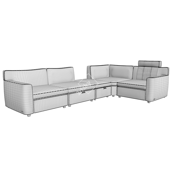 Sophisticated Euforia C015 Sofa 3D model image 3