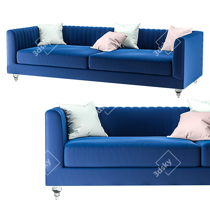 Nula Velvet Sofa: Luxurious Comfort for Your Home 3D model image 1