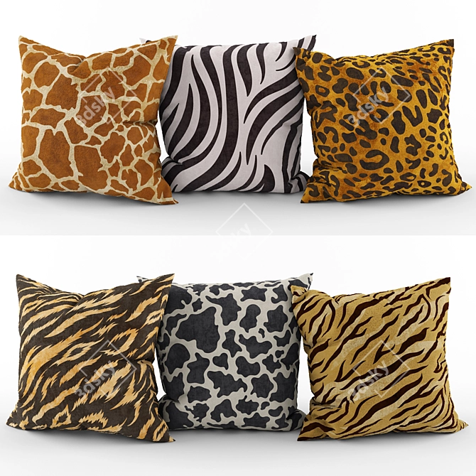 Decorative Pillows: Animals Collection (50x50cm) 
 Adorable Animal-Inspired Cushions! 3D model image 1