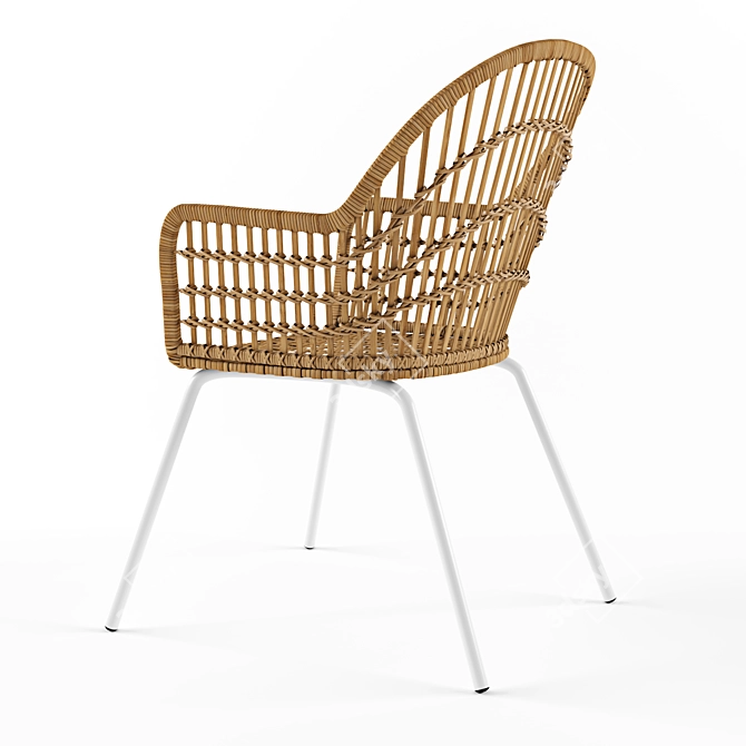 Elegant Dining Rattan Chair 3D model image 2