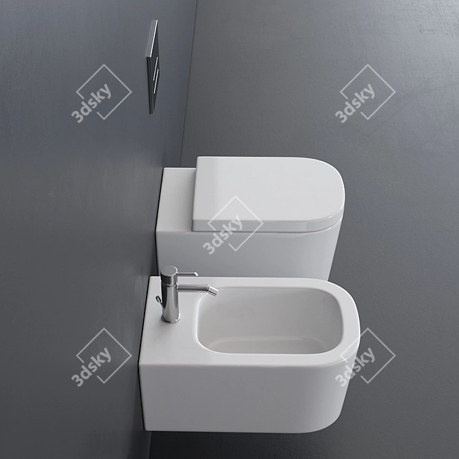 Elegant Meg11 Wall-Hung WC 3D model image 2