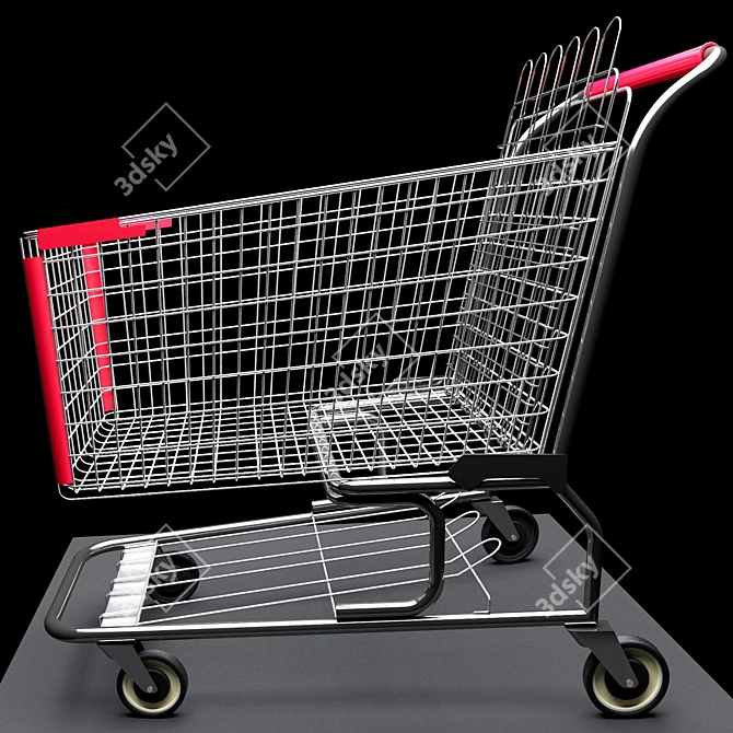 MegaMax Shopping Cart: Ultimate Storage Solution! 3D model image 2