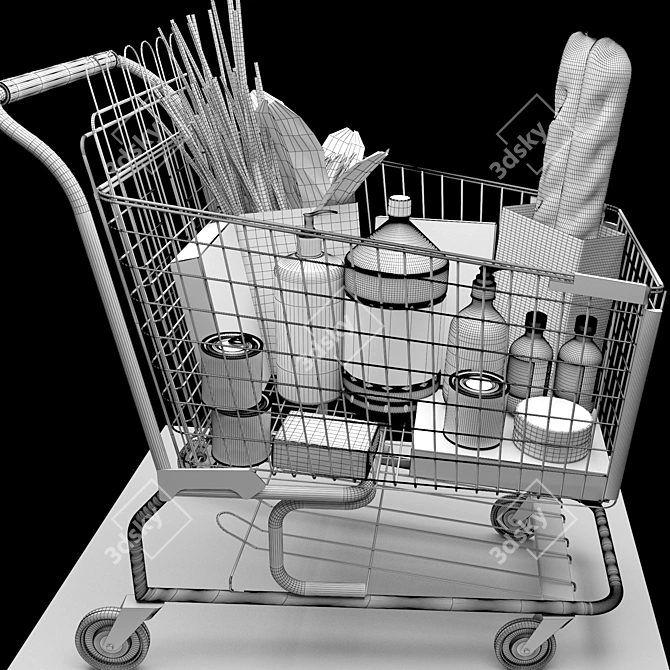 MegaMax Shopping Cart: Ultimate Storage Solution! 3D model image 3