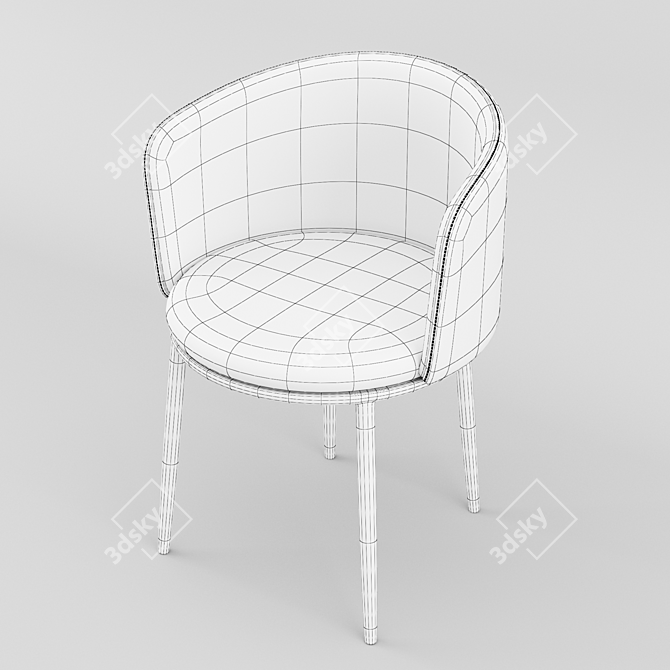 Elegant Filmore Purple Dining Chair 3D model image 3