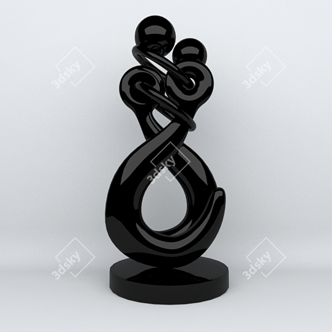 Elegant Metal Wedding Decor 3D model image 1