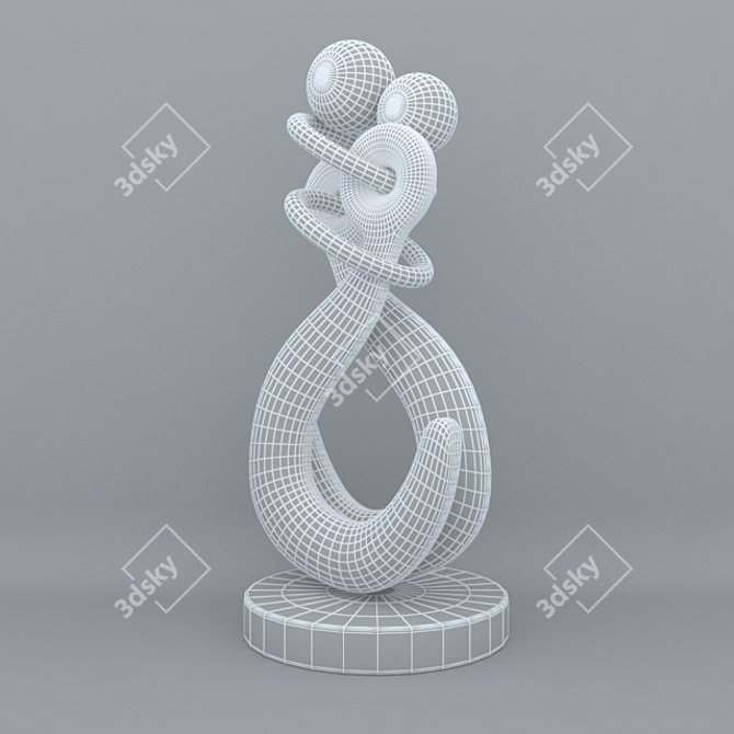 Elegant Metal Wedding Decor 3D model image 3