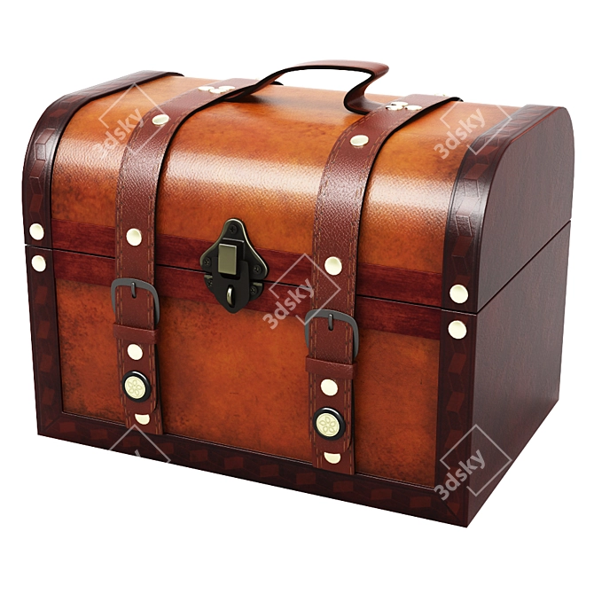 Antique Brown Trunk: Classic Storage Solution 3D model image 1