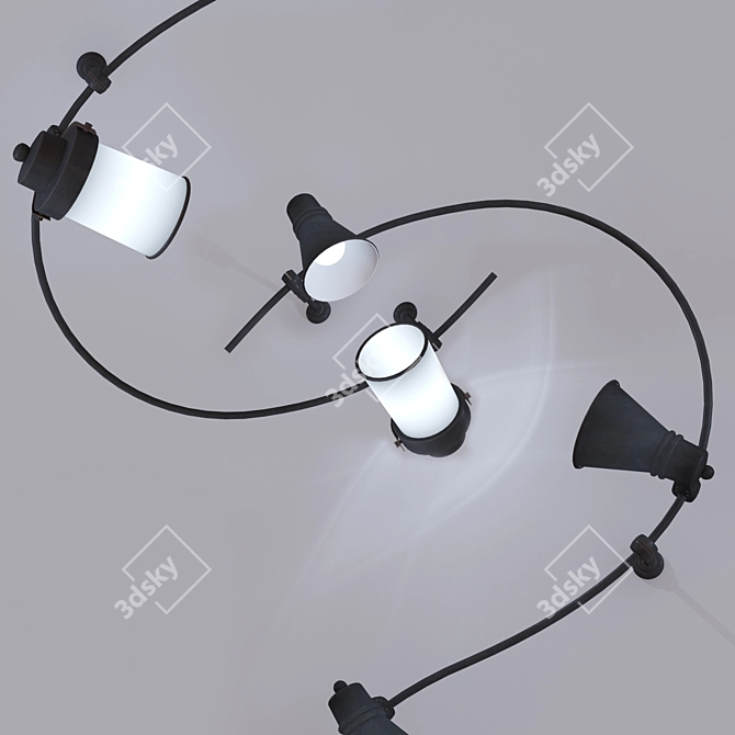 Industrial Loft Wall Sconce 3D model image 2