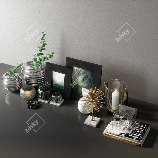 Elegant Decor Set 09 3D model image 4