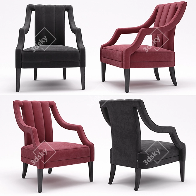 Elegant Ermitage Chair – Timeless Luxury 3D model image 1