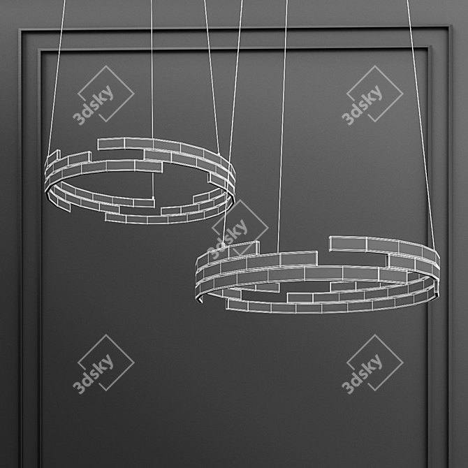 Modern Pendant Light Set 3D model image 2