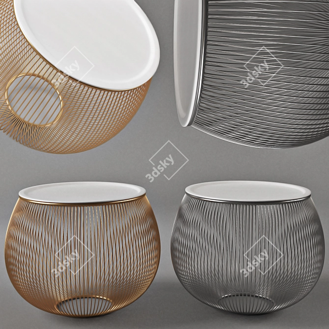 Sleek Iron Bar Table 3D model image 1